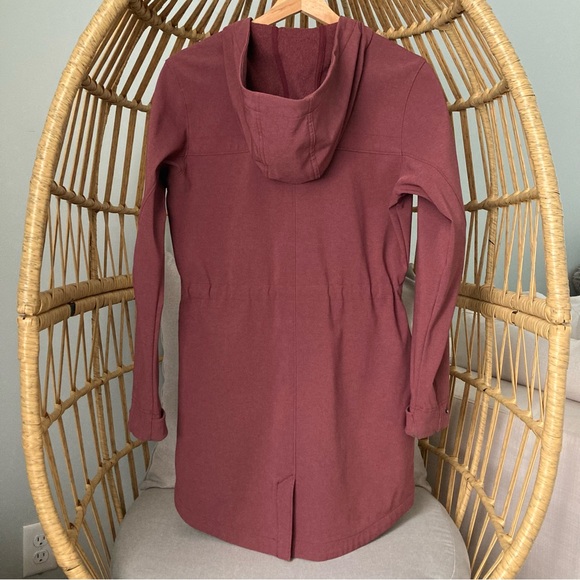 Columbia Long Softshell Jacket Burgundy Hooded XS Lightweight - Picture 2 of 7